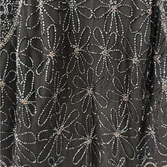 Black and Silver Embellished Sleeveless Tank Top - Picture 2 of 13